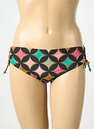 Bas de maillot de bain imprimé fantaisie bikini noir LAGON BLEU femme