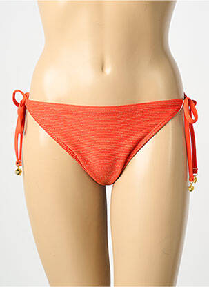 Bas de maillot de bain stretch bikini orange LAGON BLEU femme