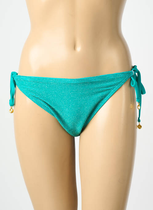 Bas de maillot de bain stretch bikini vert LAGON BLEU femme