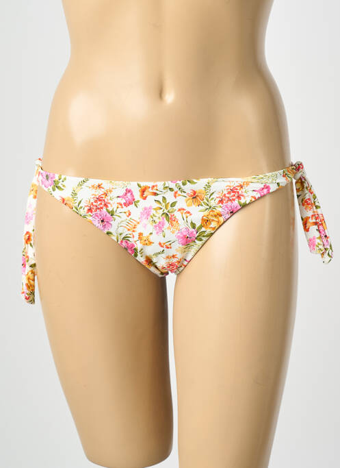 Bas de maillot de bain imprimé fleurs bikini blanc SWEET SECRET femme