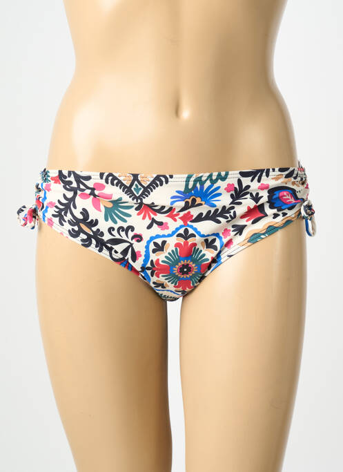 Bas de maillot de bain imprimé fantaisie culotte beige LAGON BLEU femme