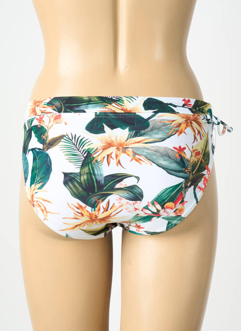 Bas de maillot de bain imprimé fantaisie culotte blanc LAGON BLEU femme