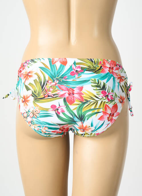 Bas de maillot de bain imprimé tie and dye culotte blanc LAGON BLEU femme