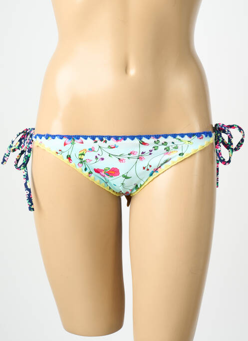 Bas de maillot de bain imprimé fantaisie bikini bleu INOO femme