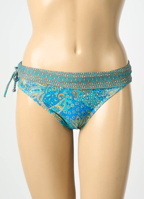 Bas de maillot de bain imprimé fantaisie culotte bleu LAGON BLEU femme