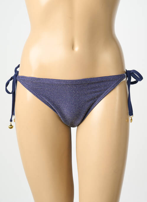 Bas de maillot de bain stretch bikini bleu LAGON BLEU femme