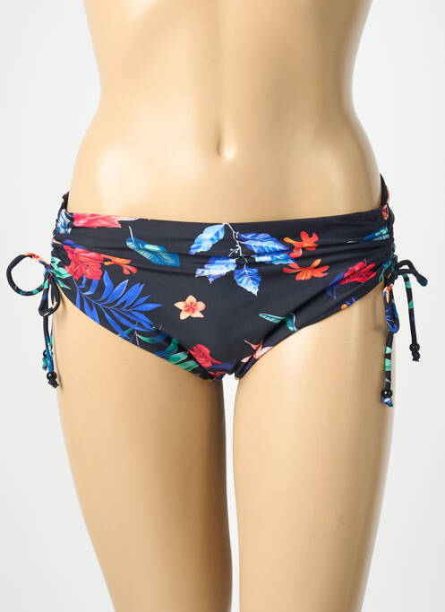 Bas de maillot de bain imprimé fantaisie culotte noir HIBIKINI femme