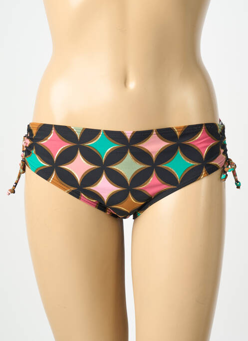 Bas de maillot de bain imprimé fantaisie bikini noir LAGON BLEU femme