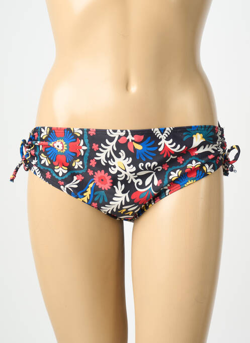Bas de maillot de bain imprimé fantaisie culotte noir LAGON BLEU femme