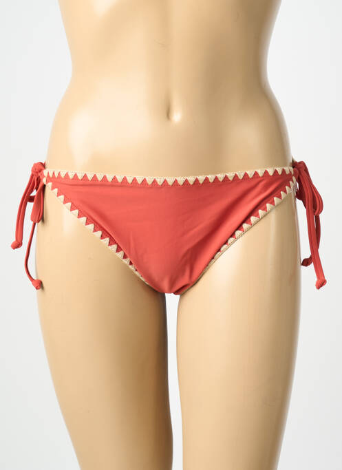 Bas de maillot de bain stretch bikini orange LAGON BLEU femme