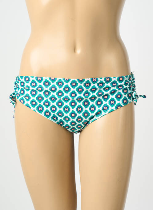 Bas de maillot de bain imprimé fantaisie culotte vert LAGON BLEU femme