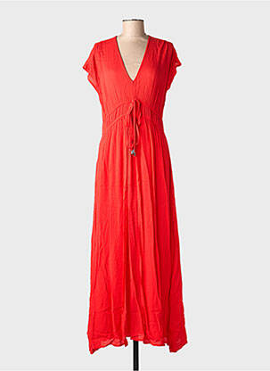 Robe longue manches courtes manches courtes rouge CREAM femme