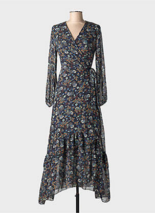 Robe longue manches longues manches longues bleu MOLLY BRACKEN femme