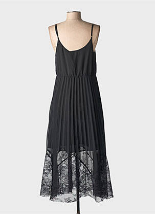 Robe longue manches bretelles ajustables fines bretelles noir CREAM femme