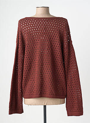 Pull coupe droite manches longues marron CREAM femme