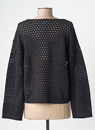 Pull coupe droite manches longues noir CREAM femme