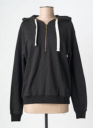 Sweat-shirt à capuche stretch manches longues noir LES TROPEZIENNES PAR M.BELARBI femme