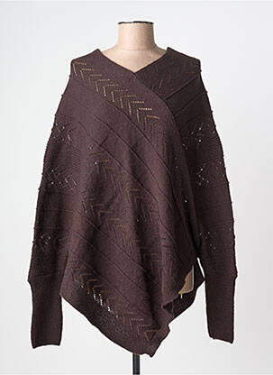 Pull col v manches longues marron CREAM femme