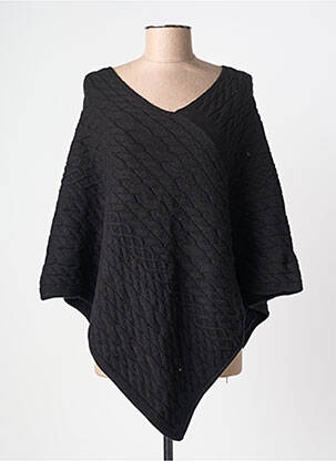 Poncho col v noir CREAM femme