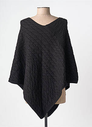 Poncho col v noir CREAM femme