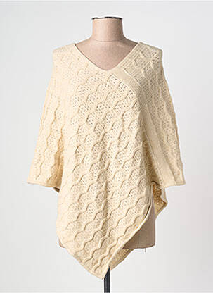 Poncho col v beige CREAM femme