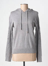 Pull coupe cintrée manches longues gris C'EST BEAU LA VIE femme