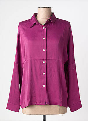 Chemisier coupe droite manches longues violet MOLLY BRACKEN femme