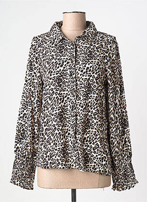 Chemisier imprimé fantaisie manches longues beige MOLLY BRACKEN femme