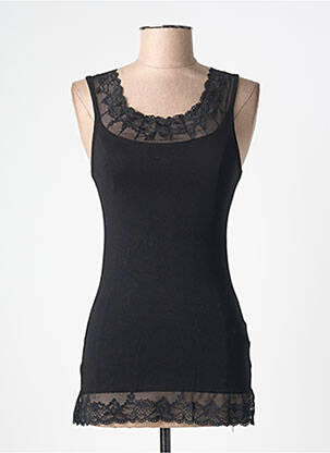 Top coupe cintrée fines bretelles noir CREAM femme