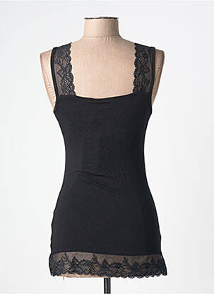 Top coupe cintrée fines bretelles noir CREAM femme