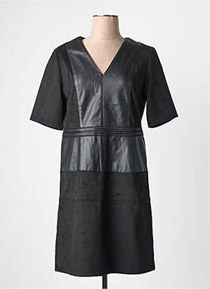 Robe mi-longue manches courtes manches courtes noir JULIE GUERLANDE femme