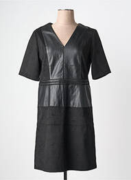 Robe mi-longue manches courtes manches courtes noir JULIE GUERLANDE femme