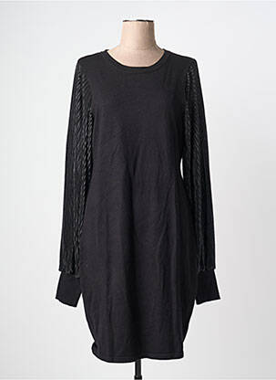 Robe mi-longue manches longues manches longues noir MOLLY BRACKEN femme