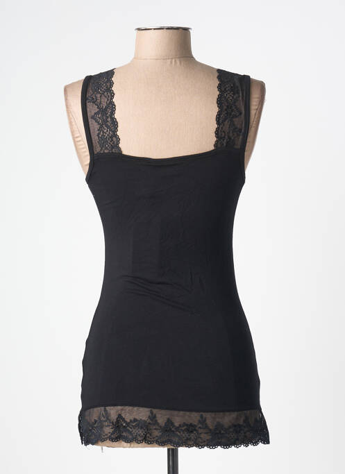 Top coupe cintrée fines bretelles noir CREAM femme