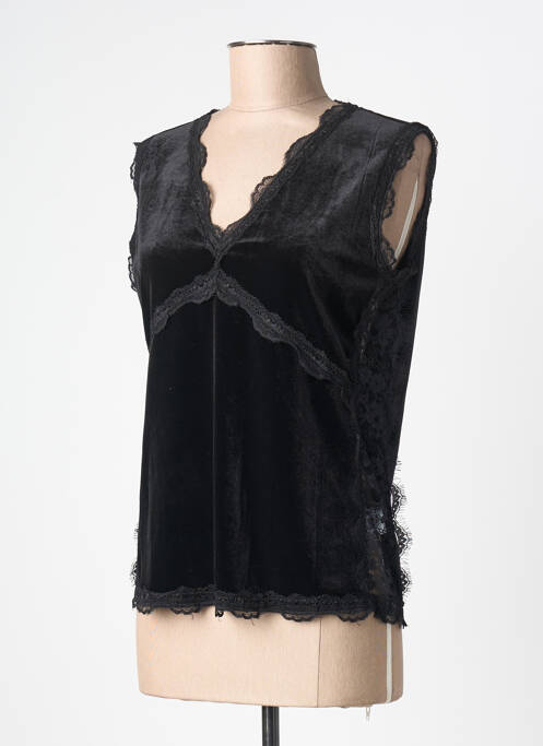 Top coupe cintrée sans manche noir MOLLY BRACKEN femme