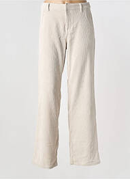 Pantalon large taille à pinces taille haute beige CREAM femme