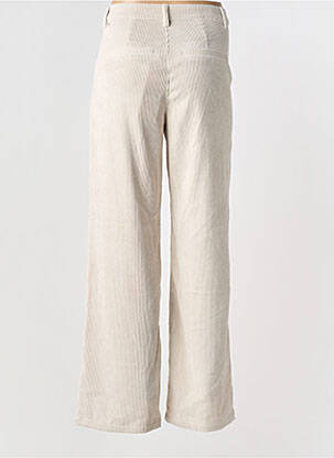 Pantalon large taille à pinces taille haute beige CREAM femme