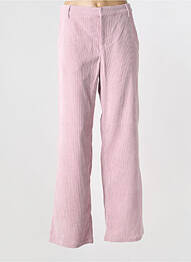 Pantalon large taille à pinces taille haute rose CREAM femme