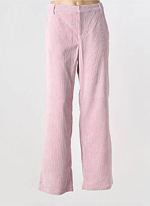 Pantalon large taille à pinces taille haute rose CREAM femme