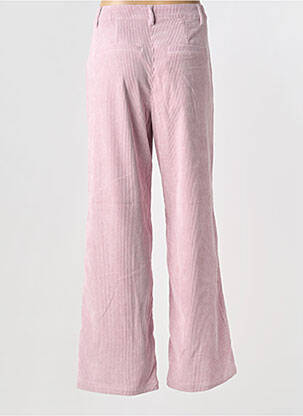 Pantalon large taille à pinces taille haute rose CREAM femme