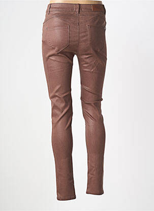 Jeans skinny stretch taille basse marron JULIE GUERLANDE femme