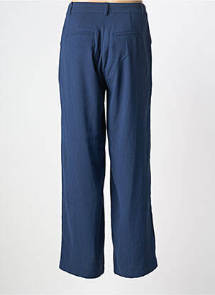 Pantalon droit tissage crêpe taille normale bleu CREAM femme