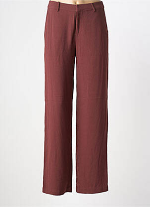 Pantalon droit tissage crêpe taille normale orange CREAM femme