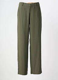Pantalon droit tissage crêpe taille normale vert CREAM femme