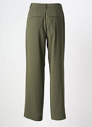 Pantalon droit fermeture zippée sous rabat avec crochet taille normale vert CREAM femme