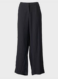 Pantalon large tissage crêpe taille normale noir CREAM femme