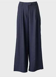 Pantalon large tissage crêpe taille basse bleu MOLLY BRACKEN femme