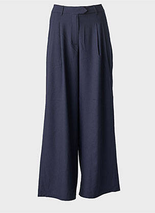 Pantalon large tissage crêpe taille basse bleu MOLLY BRACKEN femme