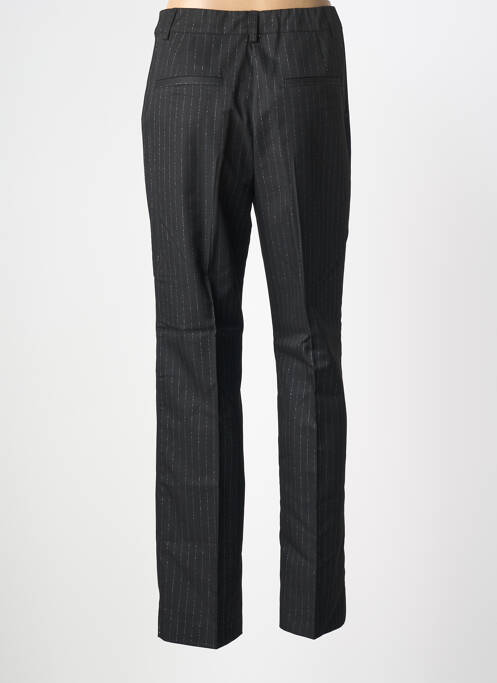Pantalon droit tissage crêpe taille haute noir CREAM femme