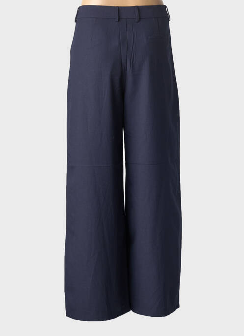Pantalon large tissage crêpe taille haute bleu MOLLY BRACKEN femme